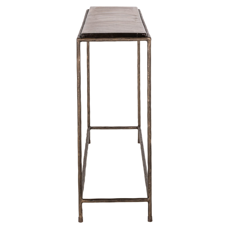 Konsole Villano Bronze – Wandkonsole aus Glas & Eisen, 110 cm