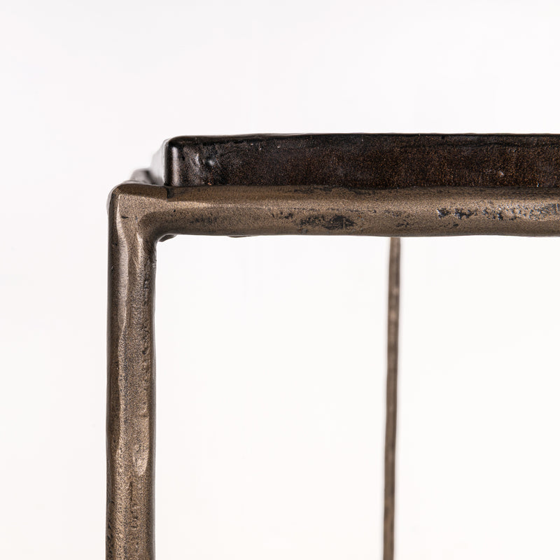 Konsole Villano Bronze – Wandkonsole aus Glas & Eisen, 110 cm