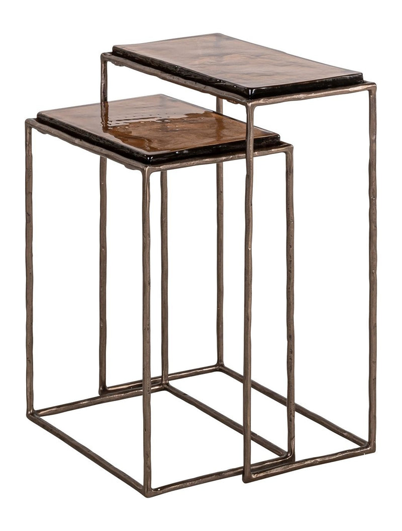 Beistelltisch Villano bronze im 2er-Set - Eisen & Glas, Richmond
