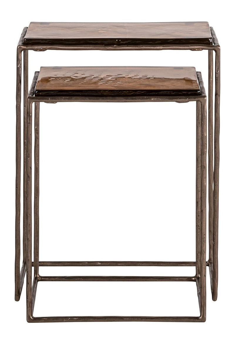 Beistelltisch Villano bronze im 2er-Set - Eisen & Glas, Richmond