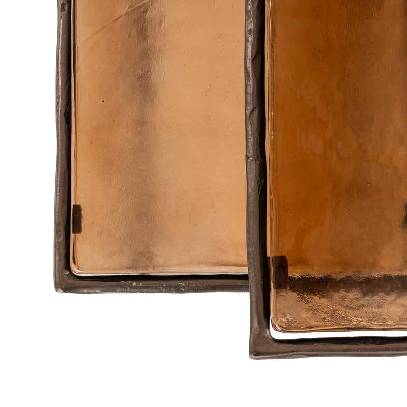 Beistelltisch Villano bronze im 2er-Set - Eisen & Glas, Richmond