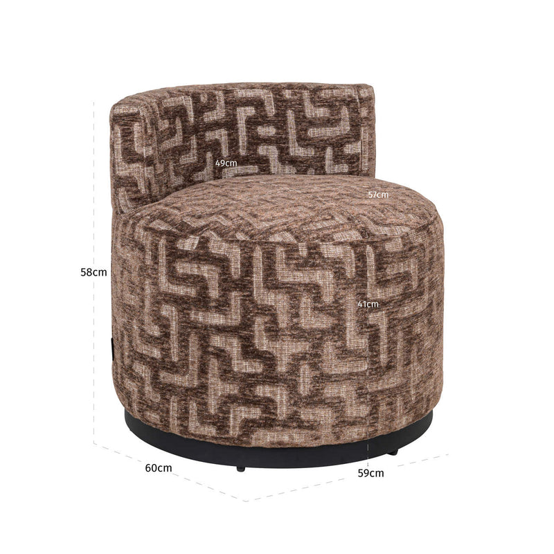 Lounge Stuhl Franny Brown Labyrinth – Richmond Design-Sessel