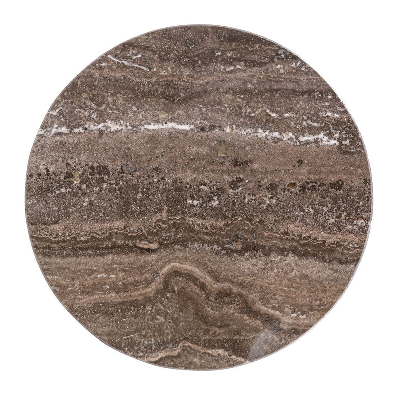 Beistelltisch Eldora rund, Bronze mit Travertin-Platte, Ø30 cm