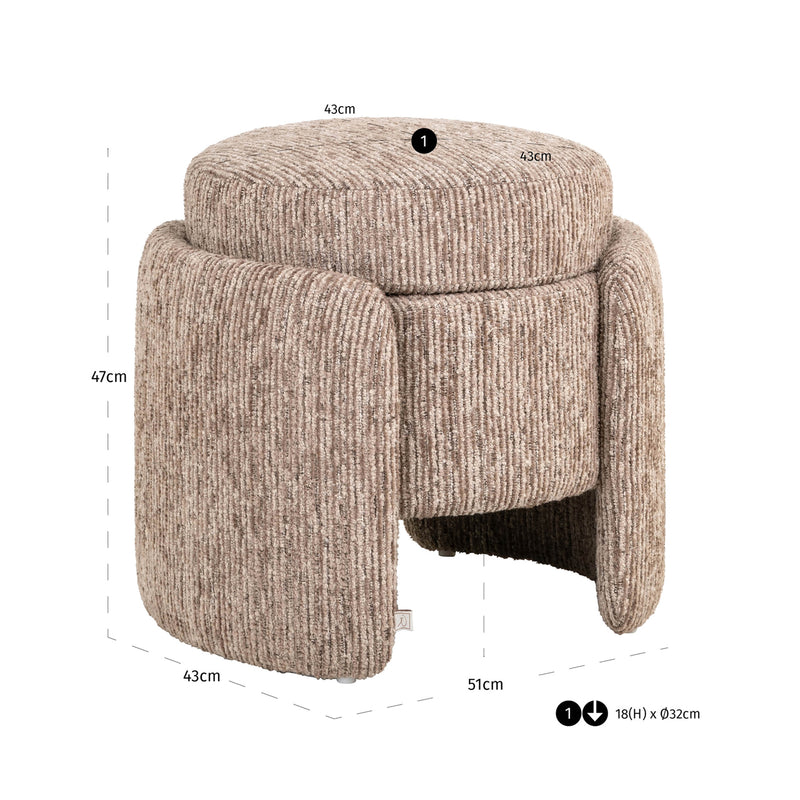 Hocker & Fußbank Cupid mocca linear mit Stauraum – Richmond