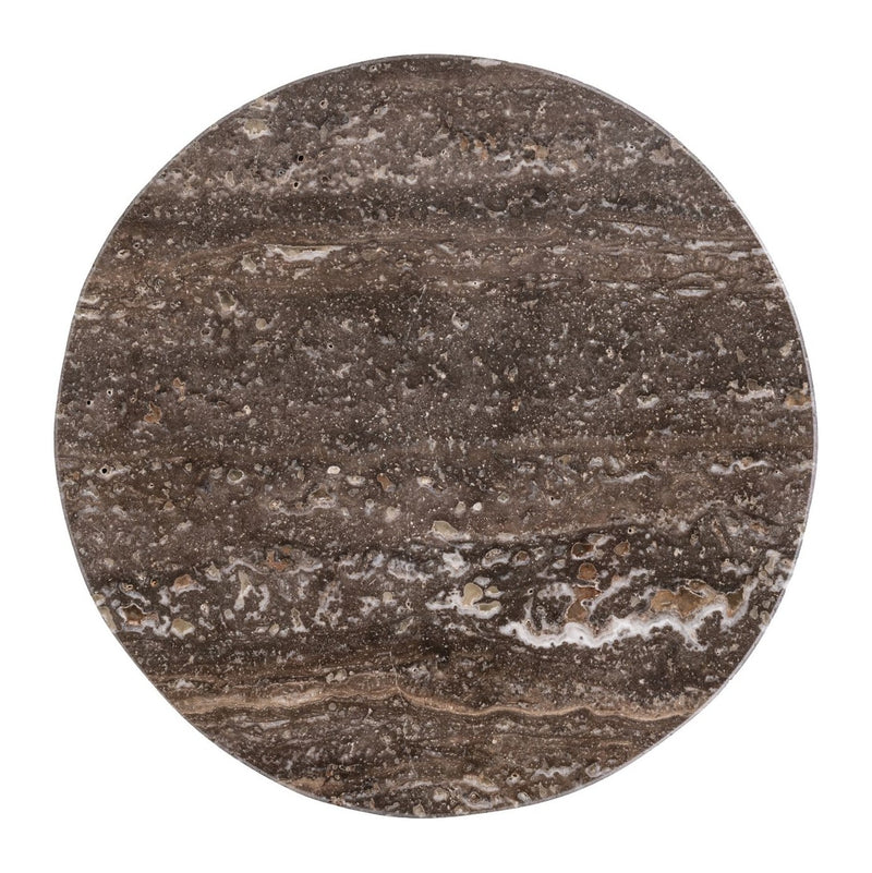 Richmond Beistelltisch Eldora Bronze 25 cm Ø – Aluminium & Travertin