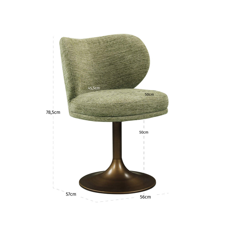 Richmond Esszimmerstuhl Amely Pistache Softweave mit Drehfunktion