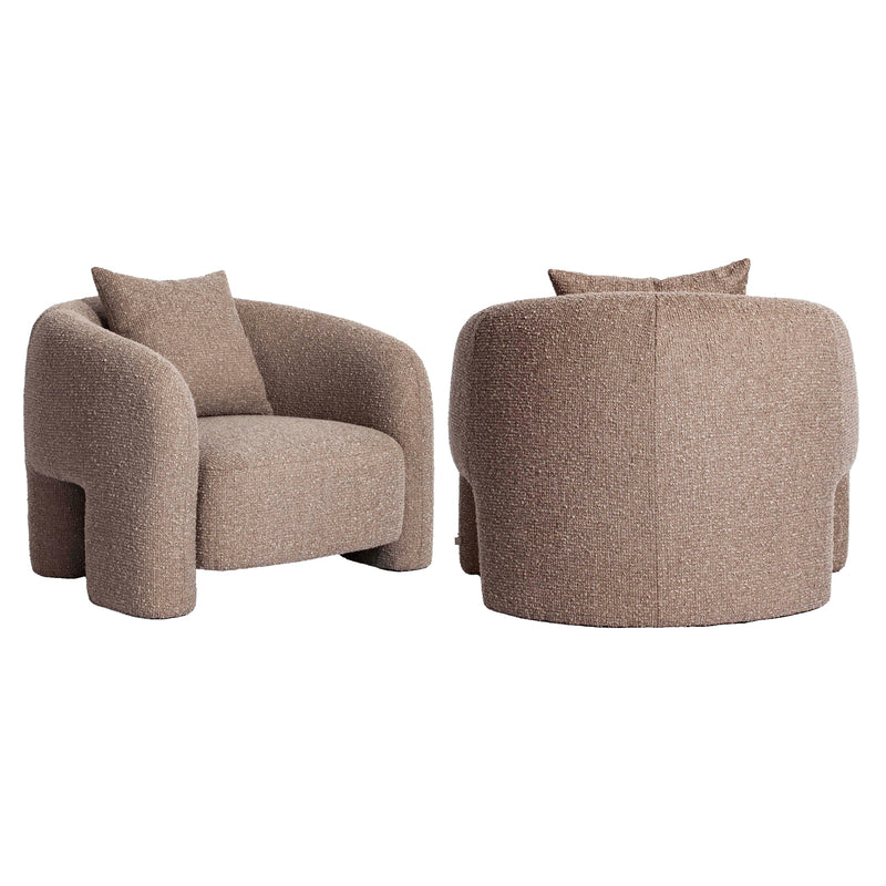Lounge Stuhl Tuscany Mocca Chunky - Loungesessel mit Strukturbezug