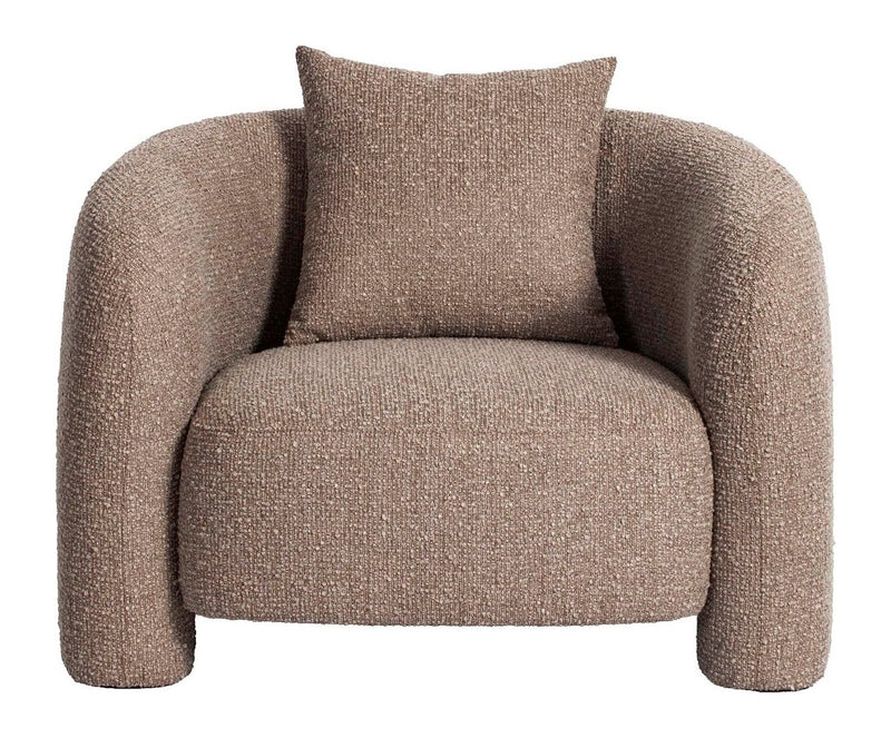 Lounge Stuhl Tuscany Mocca Chunky - Loungesessel mit Strukturbezug