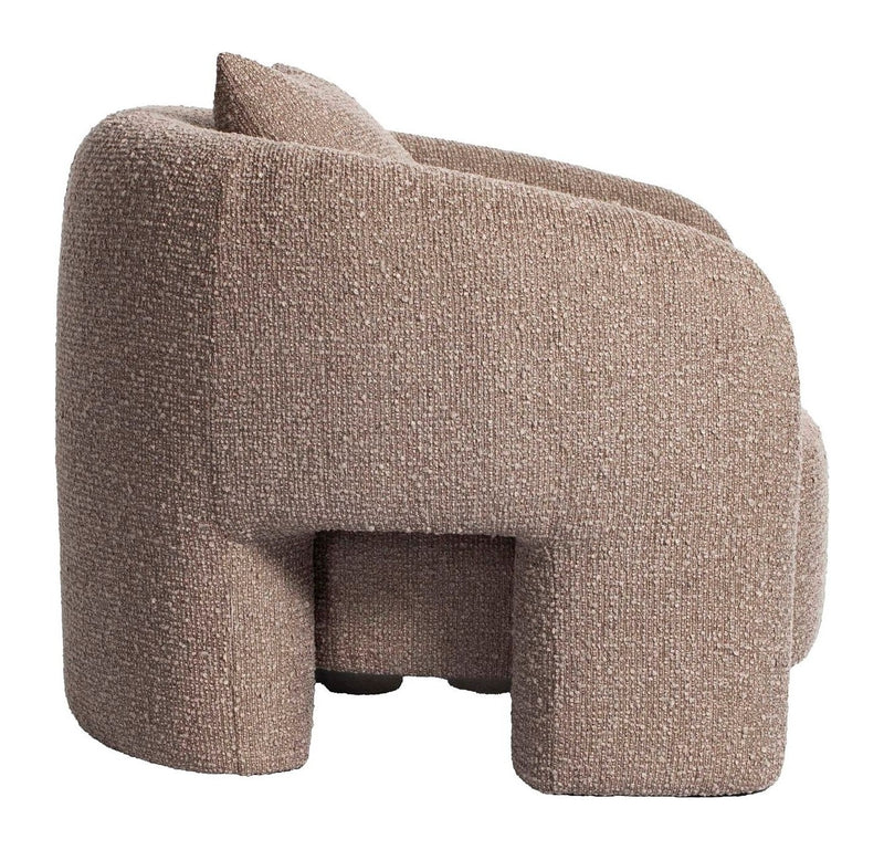 Lounge Stuhl Tuscany Mocca Chunky - Loungesessel mit Strukturbezug