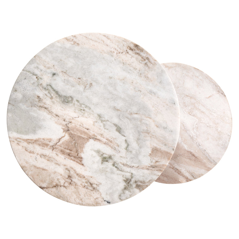 Beistelltisch Bottega Blush Beige im 2er-Set – Marmor & Metall