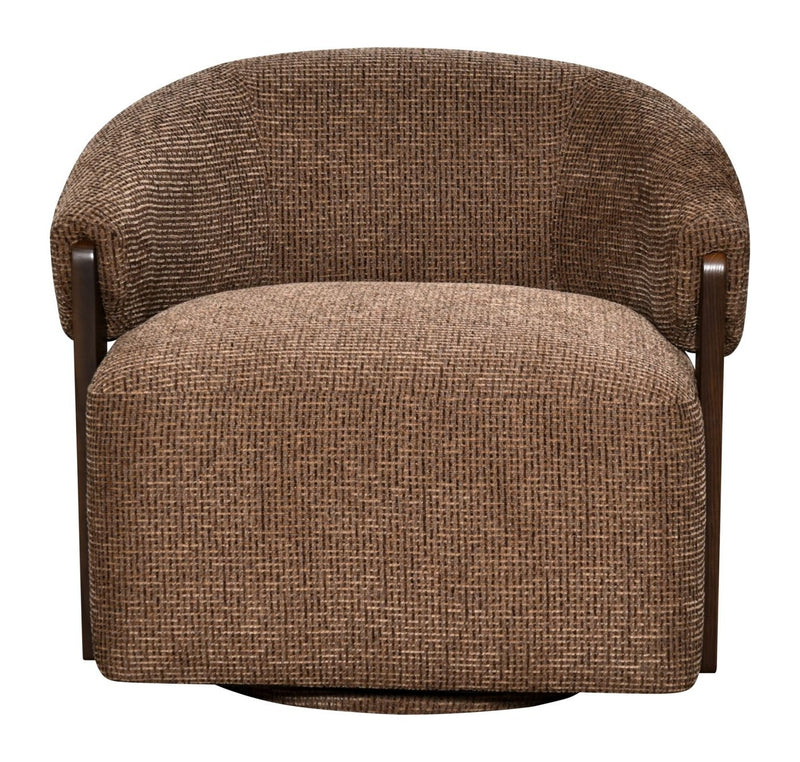 Lounge Stuhl Marina in Brown Blockweave, drehbar, Richmond