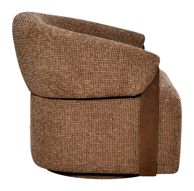 Lounge Stuhl Marina in Brown Blockweave, drehbar, Richmond