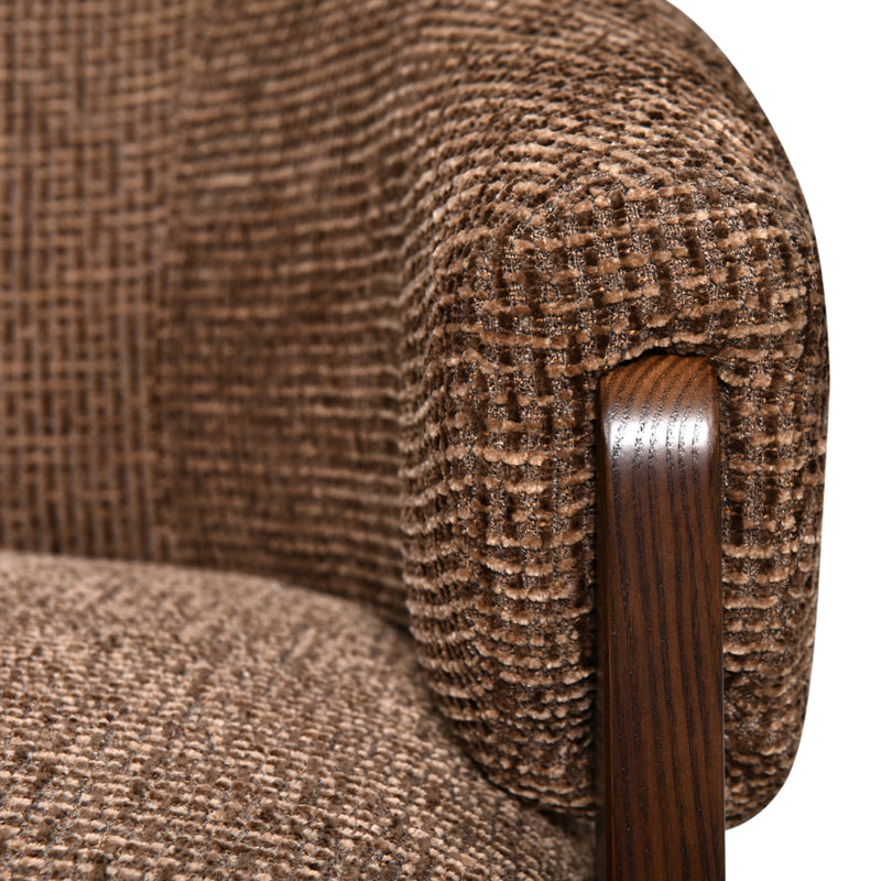 Lounge Stuhl Marina in Brown Blockweave, drehbar, Richmond