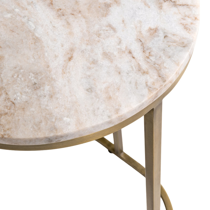 Sofabeistelltisch Bottega Blush beige – Marmor & Eisen, 65x55x35 cm