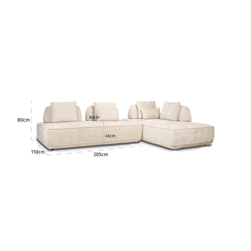 Sofa Tudor Natural Boldweave 2,5-Sitzer mit verstellbarer Rückenlehne