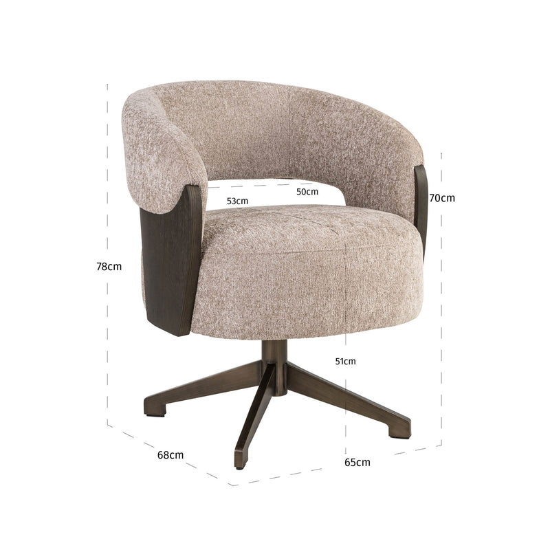 Esszimmerstuhl Pollux Sand Oak Richmond mit Polyester-Bezug,