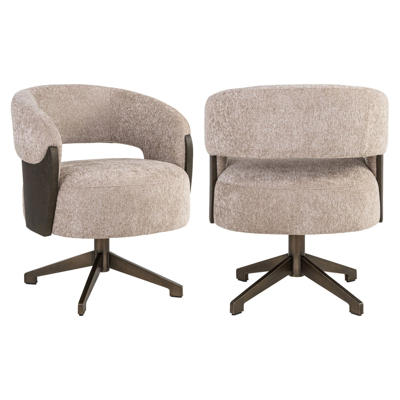 Esszimmerstuhl Pollux Sand Oak Richmond mit Polyester-Bezug,