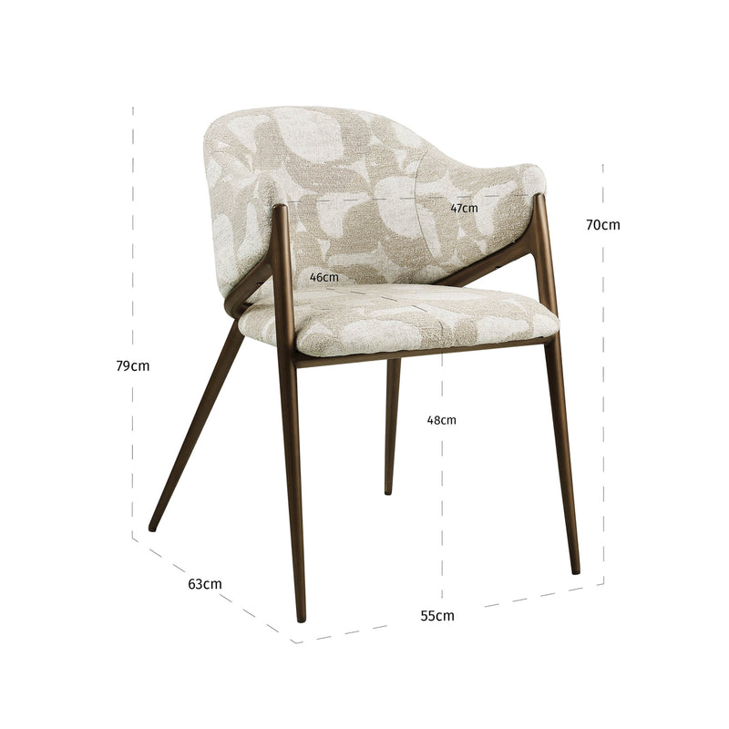 Esszimmerstuhl Gwen natural oasis von Richmond mit Polyester-Bezug