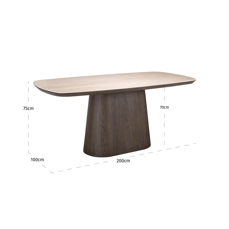Esstisch Ritz Richmond 200x100 cm Travertin-Optik & Eichenfurnier