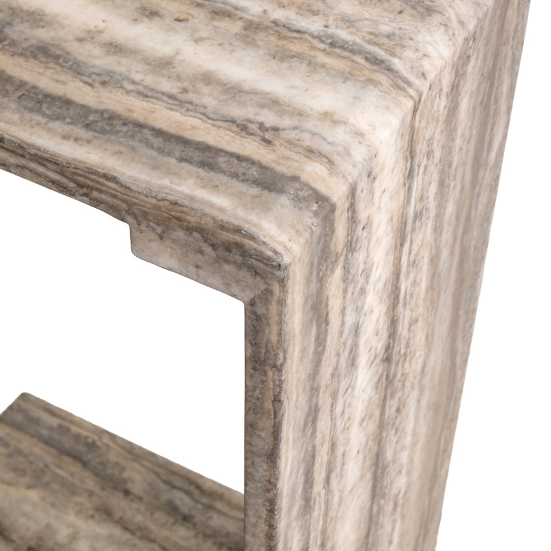 Sofabeistelltisch Dulce grey mit Marmorplatte fürs Wohnzimmer