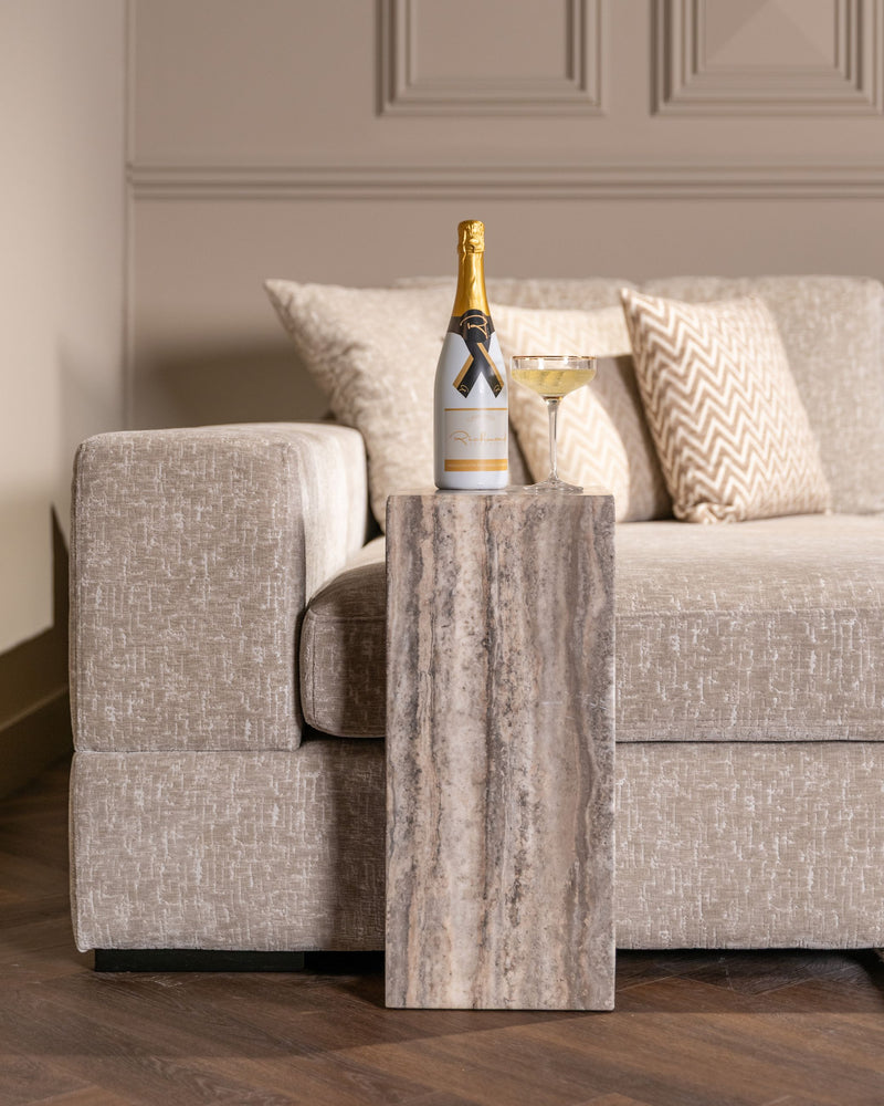 Sofabeistelltisch Dulce grey mit Marmorplatte fürs Wohnzimmer