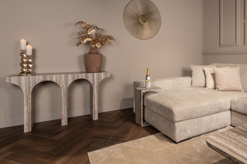 Sofabeistelltisch Dulce grey mit Marmorplatte fürs Wohnzimmer