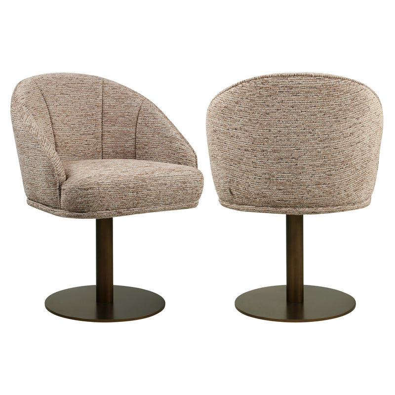 Esszimmerstuhl Beverly mocca linear – drehbar mit Polyester-Bezug