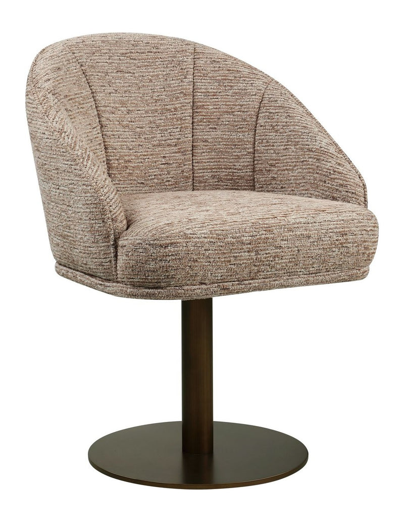 Esszimmerstuhl Beverly mocca linear – drehbar mit Polyester-Bezug