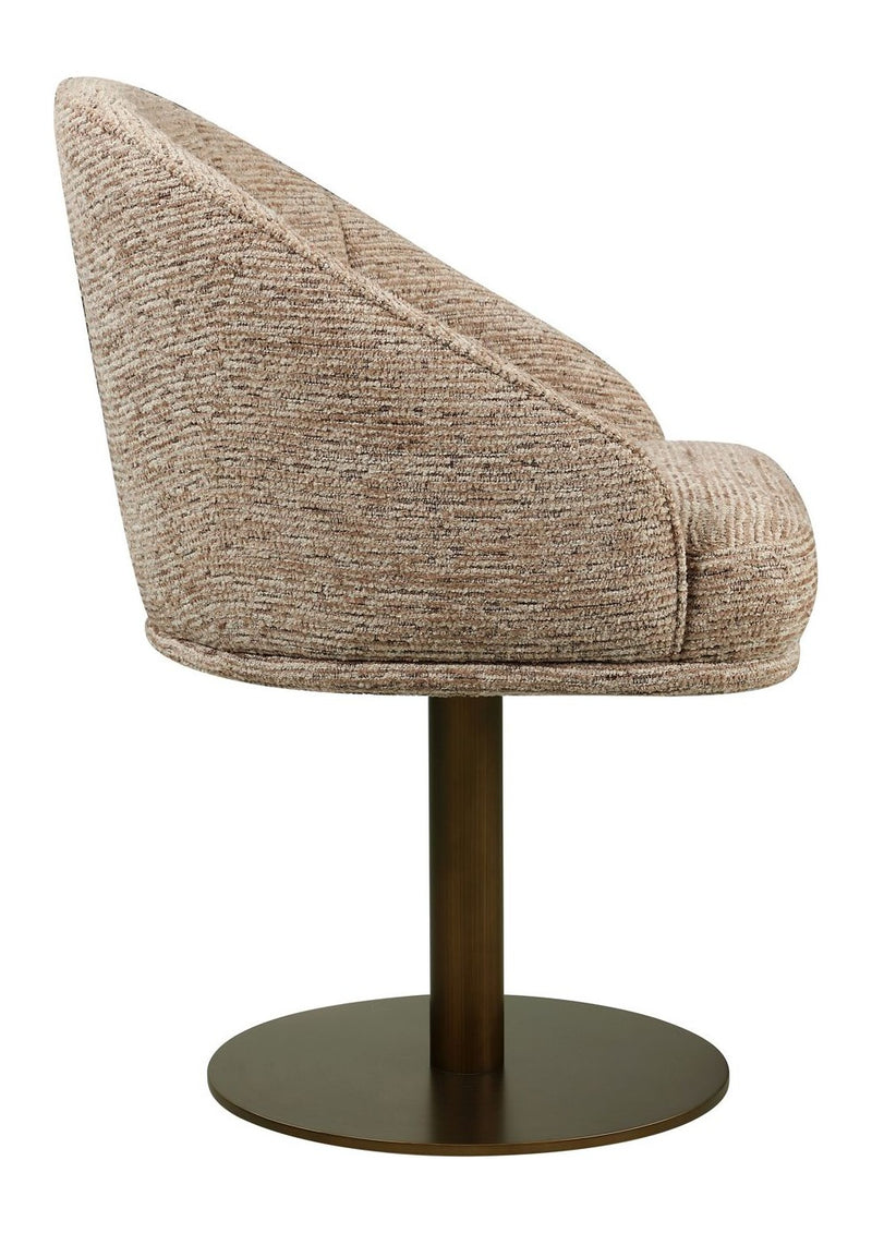 Esszimmerstuhl Beverly mocca linear – drehbar mit Polyester-Bezug