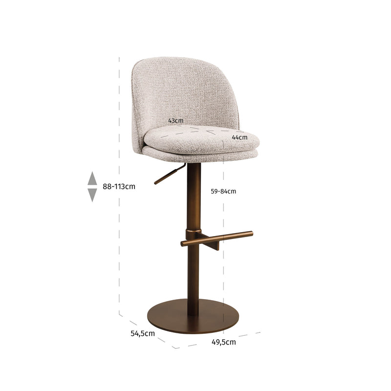 Barhocker Vesper mocca fancy – höhenverstellbar & drehbar