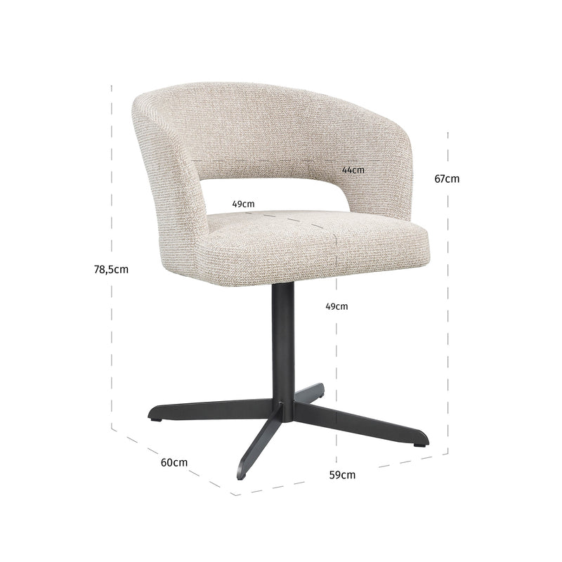 Esszimmerstuhl Blanca Natural mit Polsterbezug – Richmond Interiors