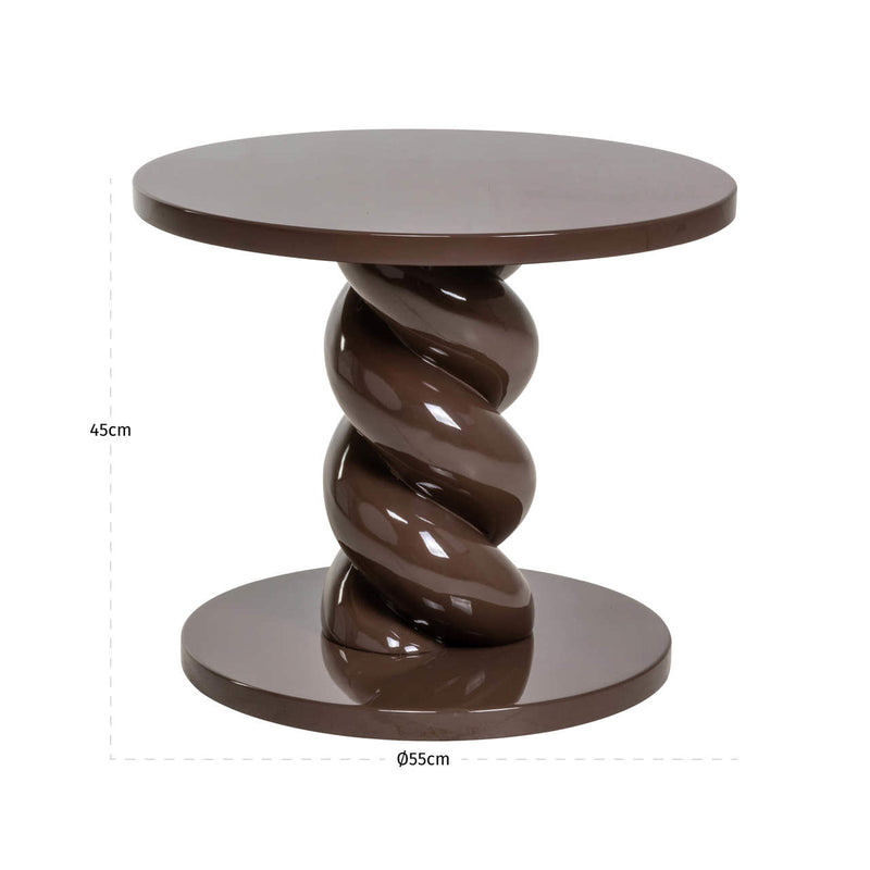 Beistelltisch Celeste Chestnut in Kastanienbraun, Richmond, Ø55 cm