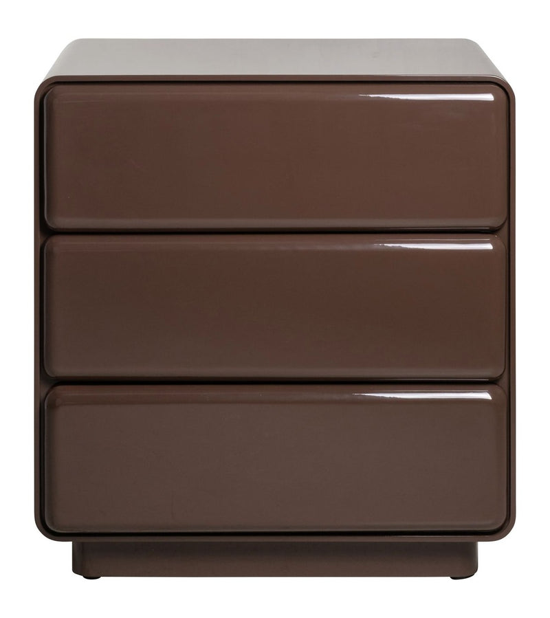 Nachttisch Demy Chestnut – Schlafzimmer-Nachtschrank aus MDF