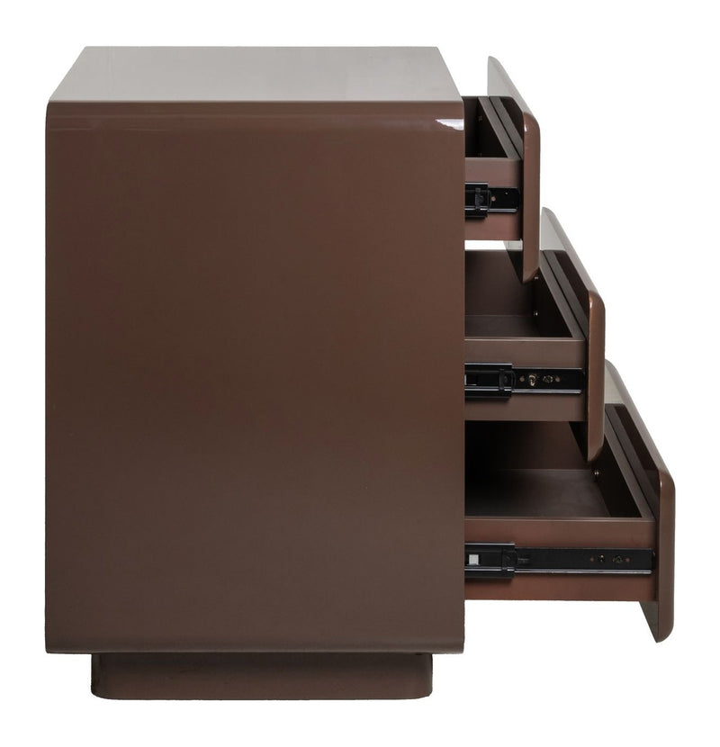Nachttisch Demy Chestnut – Schlafzimmer-Nachtschrank aus MDF