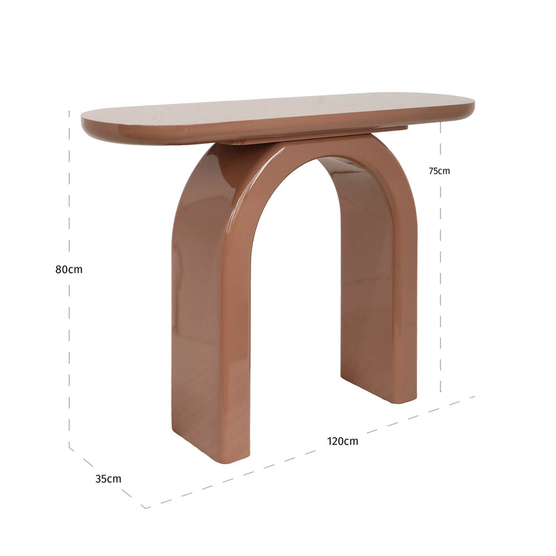 Konsole Kourtney Mocha Mousse – MDF-Wandkonsole für Flur & Wohnzimmer
