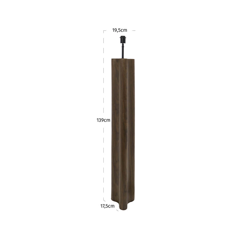 Stehlampe Jamy Walnut - elegante Standleuchte mit Holzoptik, E27