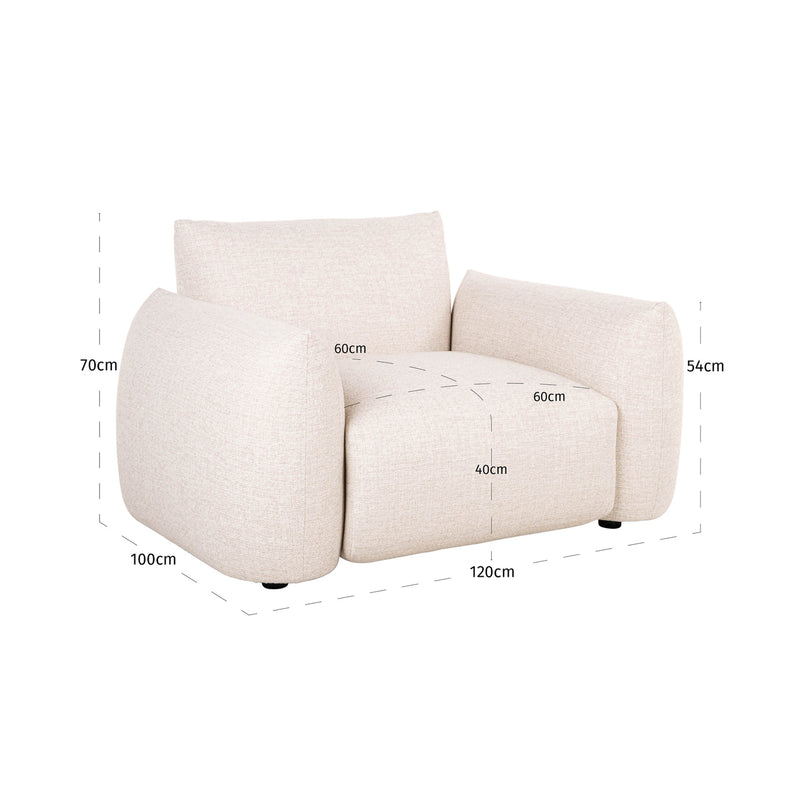Outdoor Lounge Stuhl Dawson beige alpine mit Aluminiumgestell