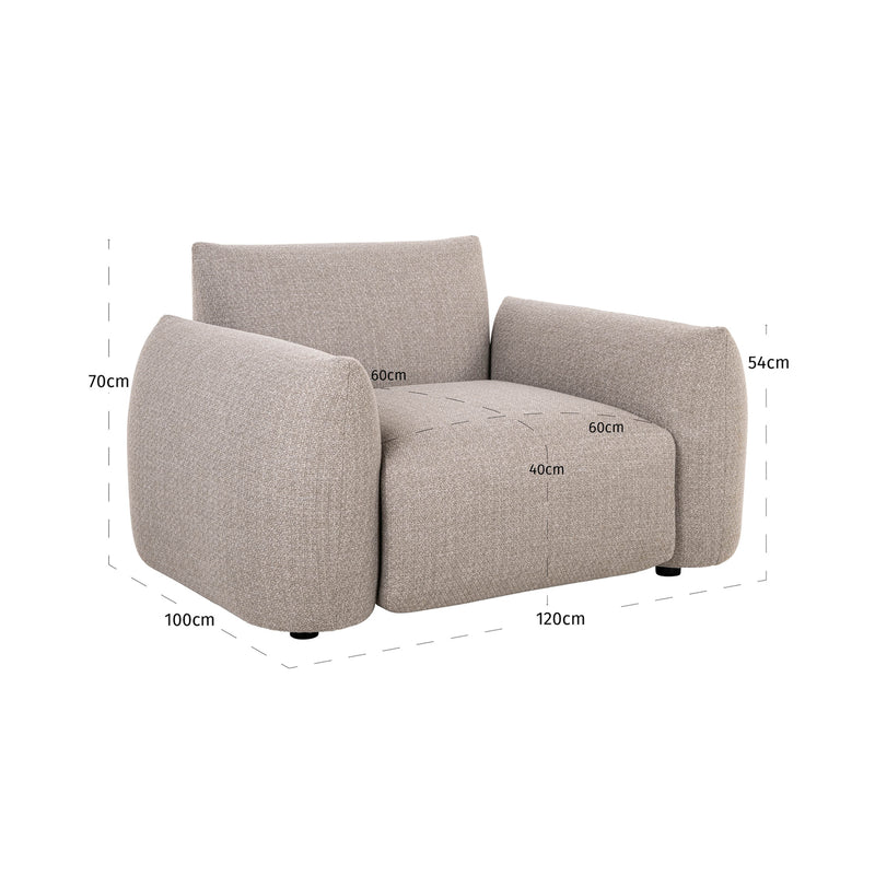 Outdoor Lounge Stuhl Dawson in Greige Alpine, wetterfest & komfortabel