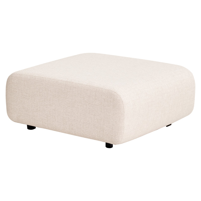 Garten Hocker Dawson beige alpine – Outdoor Fußbank mit Alu-Rahmen