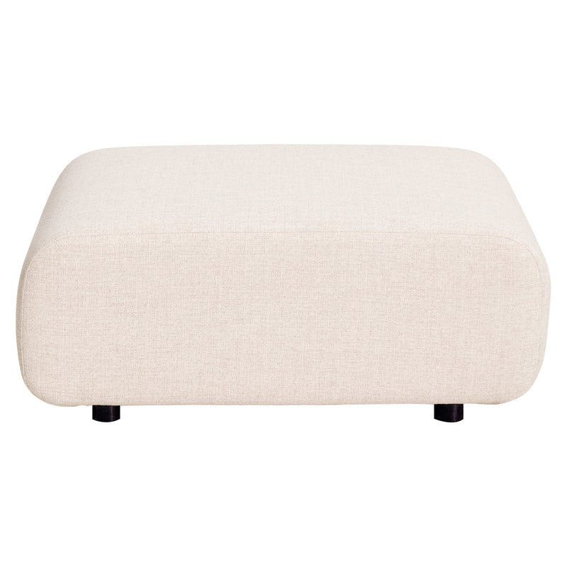 Garten Hocker Dawson beige alpine – Outdoor Fußbank mit Alu-Rahmen