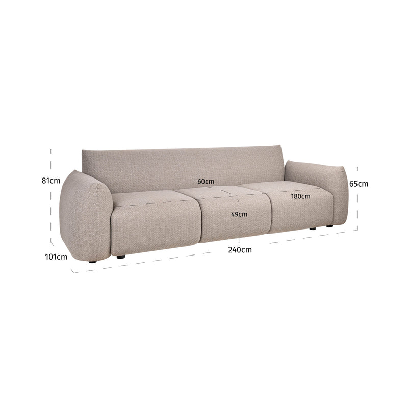 Garten Sofa Dawson Greige Alpine – wetterfestes Outdoor-Loungesofa