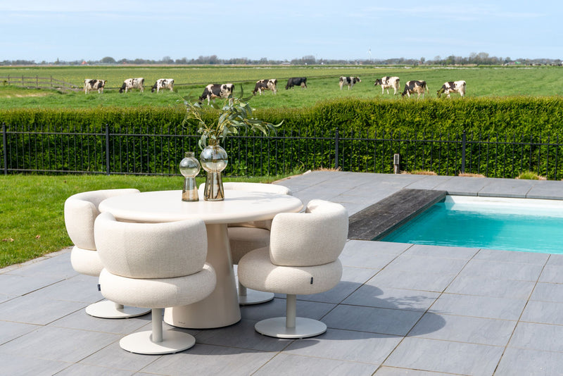 Outdoor Stuhl Mason beige alpine – drehbar, wetterfest, UV-beständig
