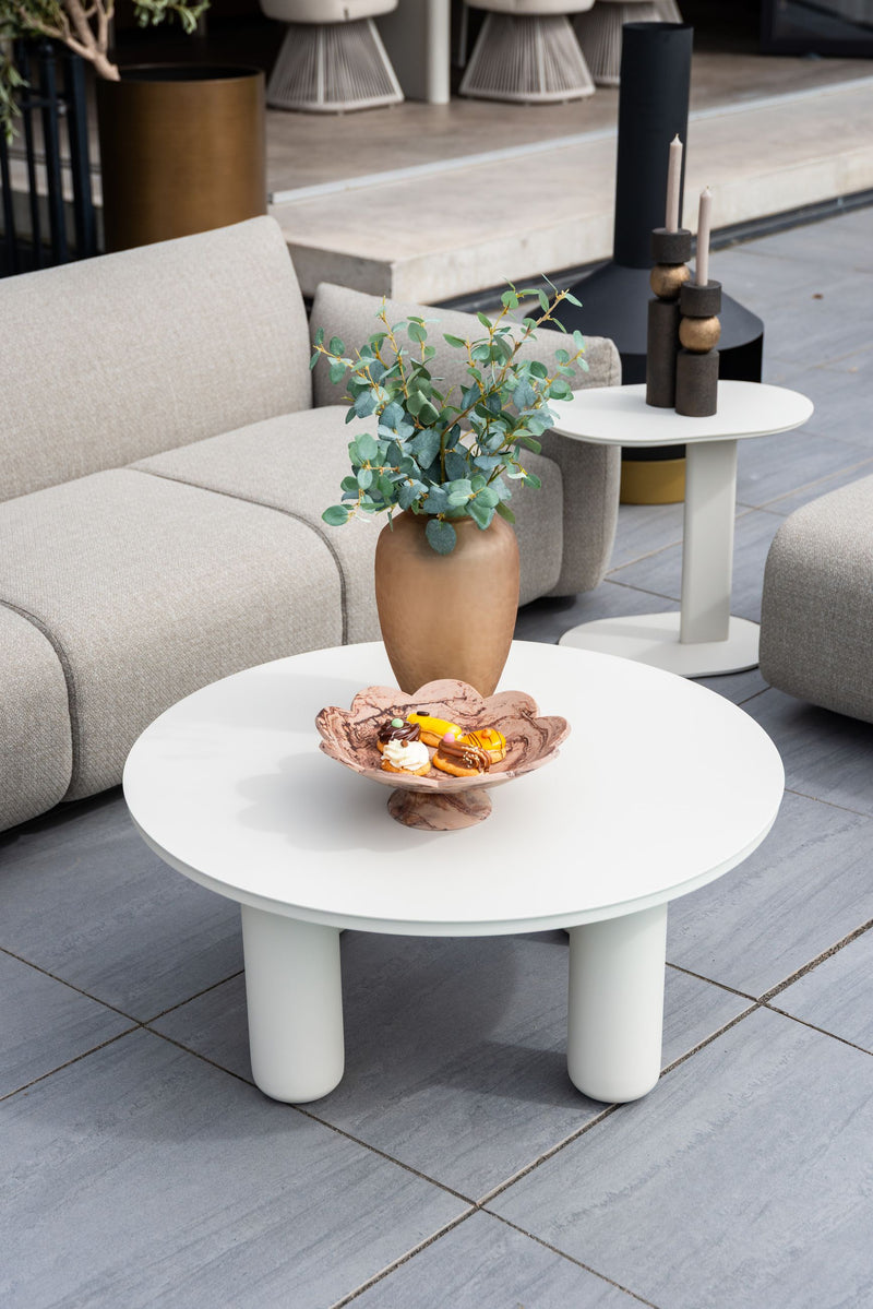 Gartencouchtisch Quinn rund Ø86 cm, Aluminium light beige, Richmond