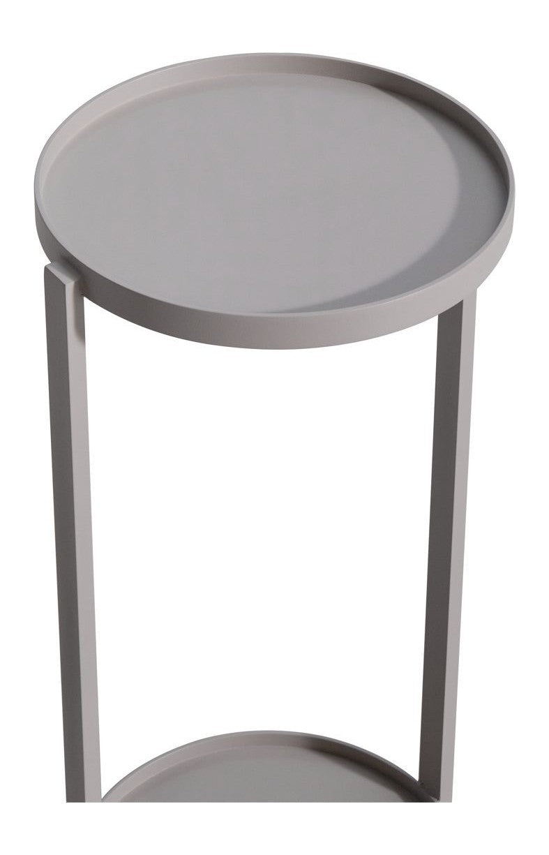 Outdoor Beistelltisch Reed – Aluminium & Stein, wetterfest, beige