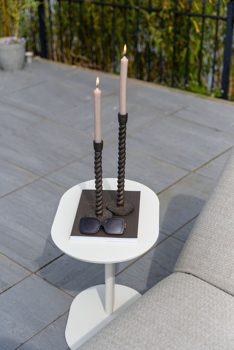 Outdoor Beistelltisch Quinn, wetterfest, Aluminium light beige