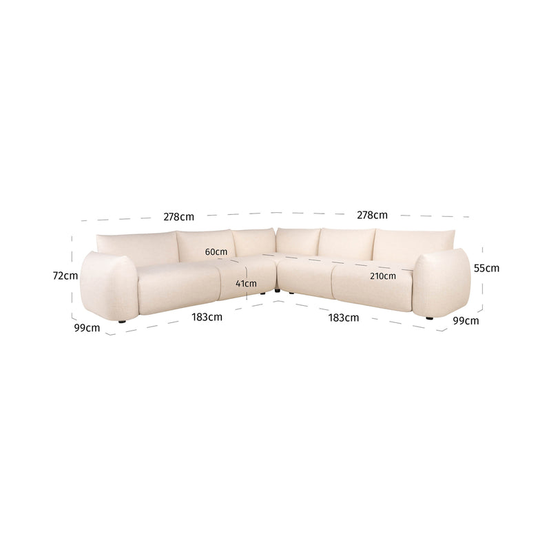 Garten Ecksofa Dawson beige alpine – wetterfest & komfortabel