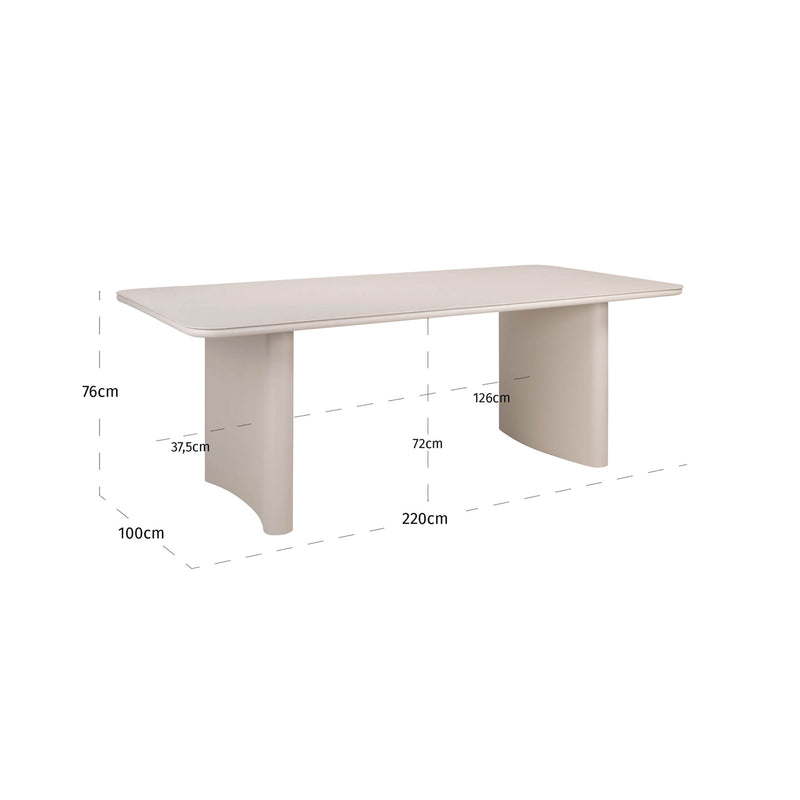 Richmond Outdoor Esstisch Senza 220 cm Aluminium Light Beige