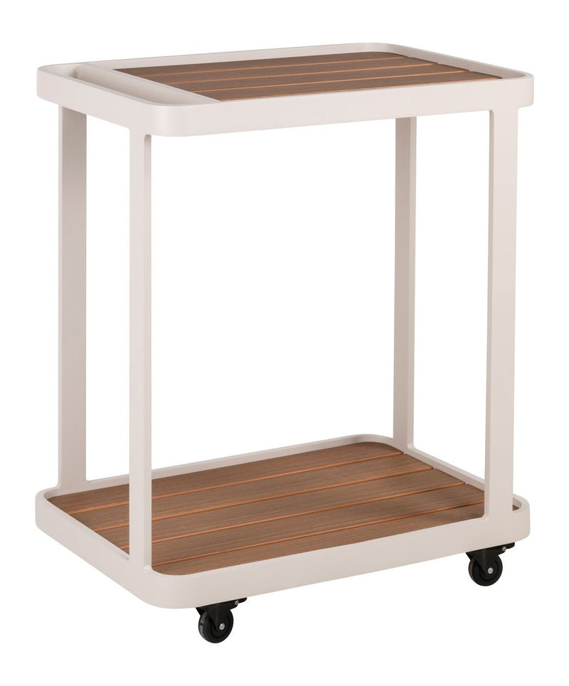 Garten Wagen Spritz beige – Servierwagen aus Aluminium für Terrasse