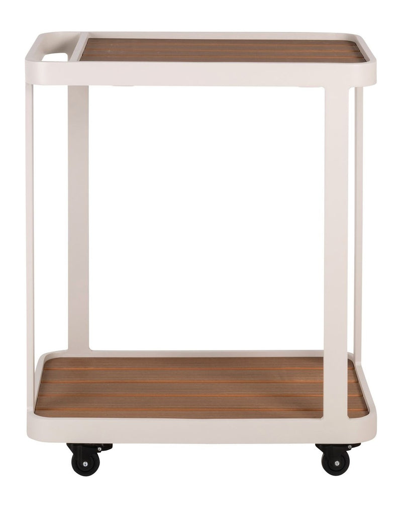 Garten Wagen Spritz beige – Servierwagen aus Aluminium für Terrasse