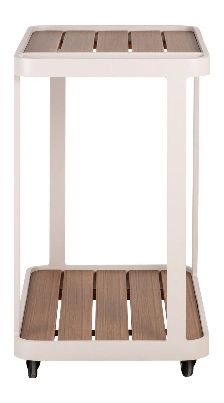 Garten Wagen Spritz beige – Servierwagen aus Aluminium für Terrasse